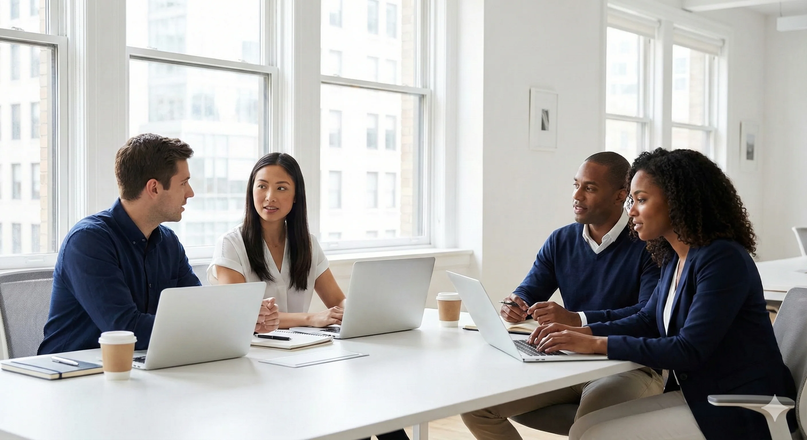 Team meeting vergelijking AI agency versus traditioneel marketingbureau - AIklik keuze